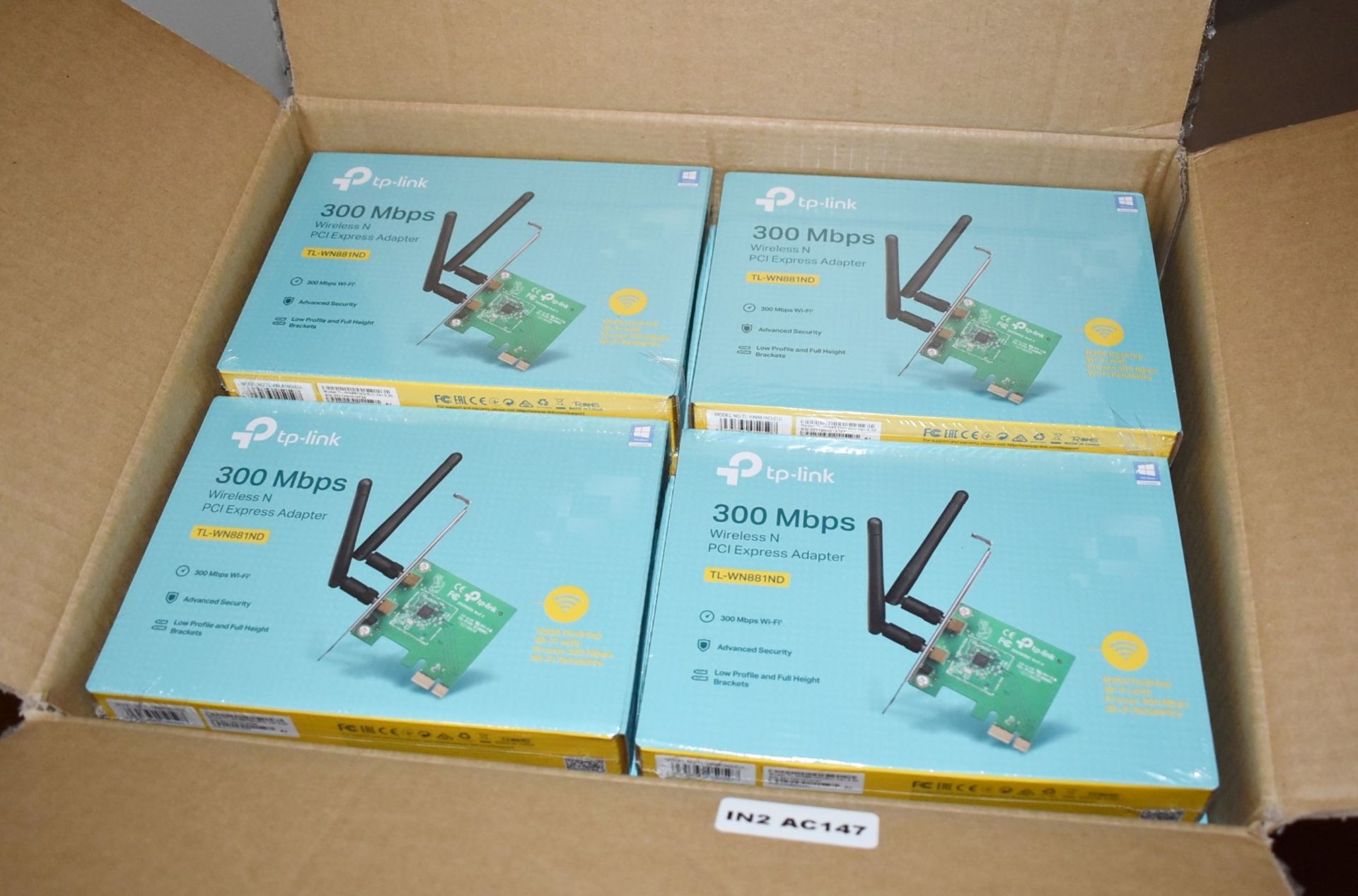 10 x TP-Link TL-WN881ND 300mbps Wireless N Pci Express Adapters - New Boxed Stock - RRP £180