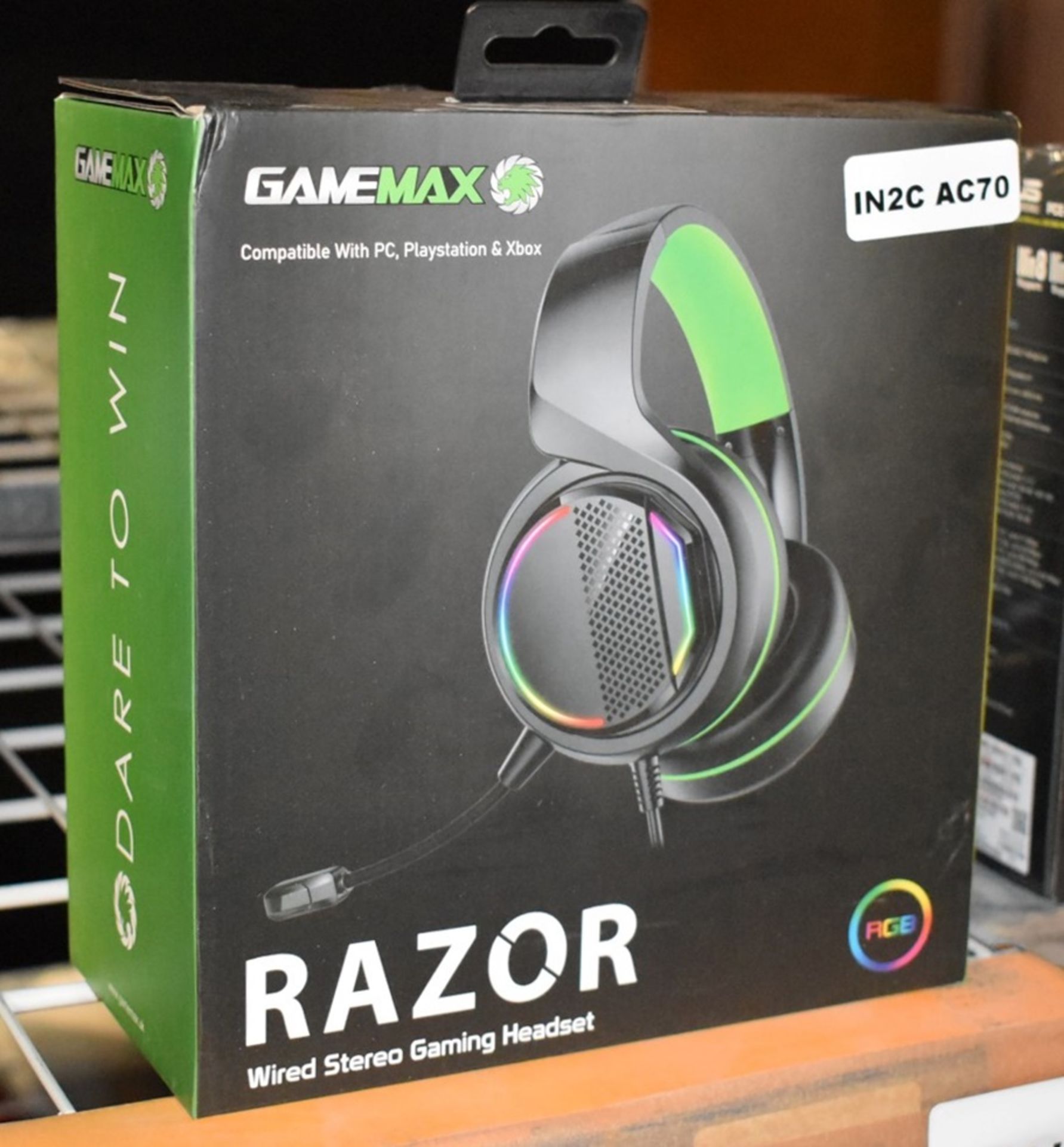 1 x GameMax Razor RGB Wired Stereo Gaming Headset - Compatible With PC, Playstation and Xbox - New