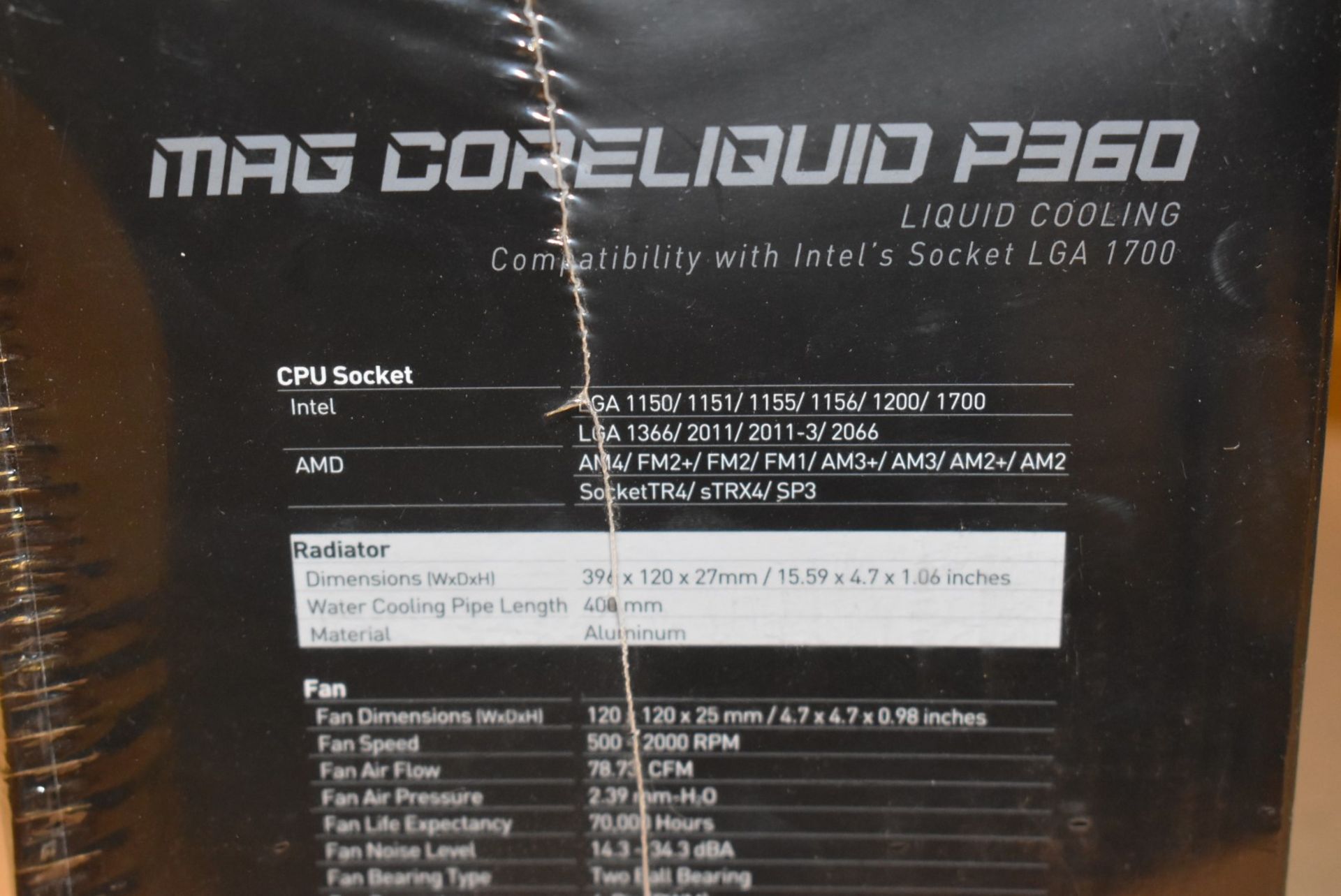 1 x MSI Mag Coreliquid P360 Liquid Cooling System - Triple RGB Fans - For Intel and AMD Processors - Image 6 of 7