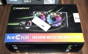 1 x GameMax Ice Chil 240 ARGB Water Cooling System - Open Boxed Stock With Accessories - RRP £59.