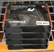 4 x Noctua NF-A9x14 PWM Chromax PC Case Fans - 92mm - Includes Swappable Anti Vibration Pads