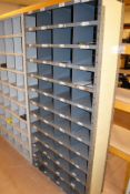 1 x Grey Metal Pigeon Hole Storage Unit - Size: H186 x W92 x D39 cms
