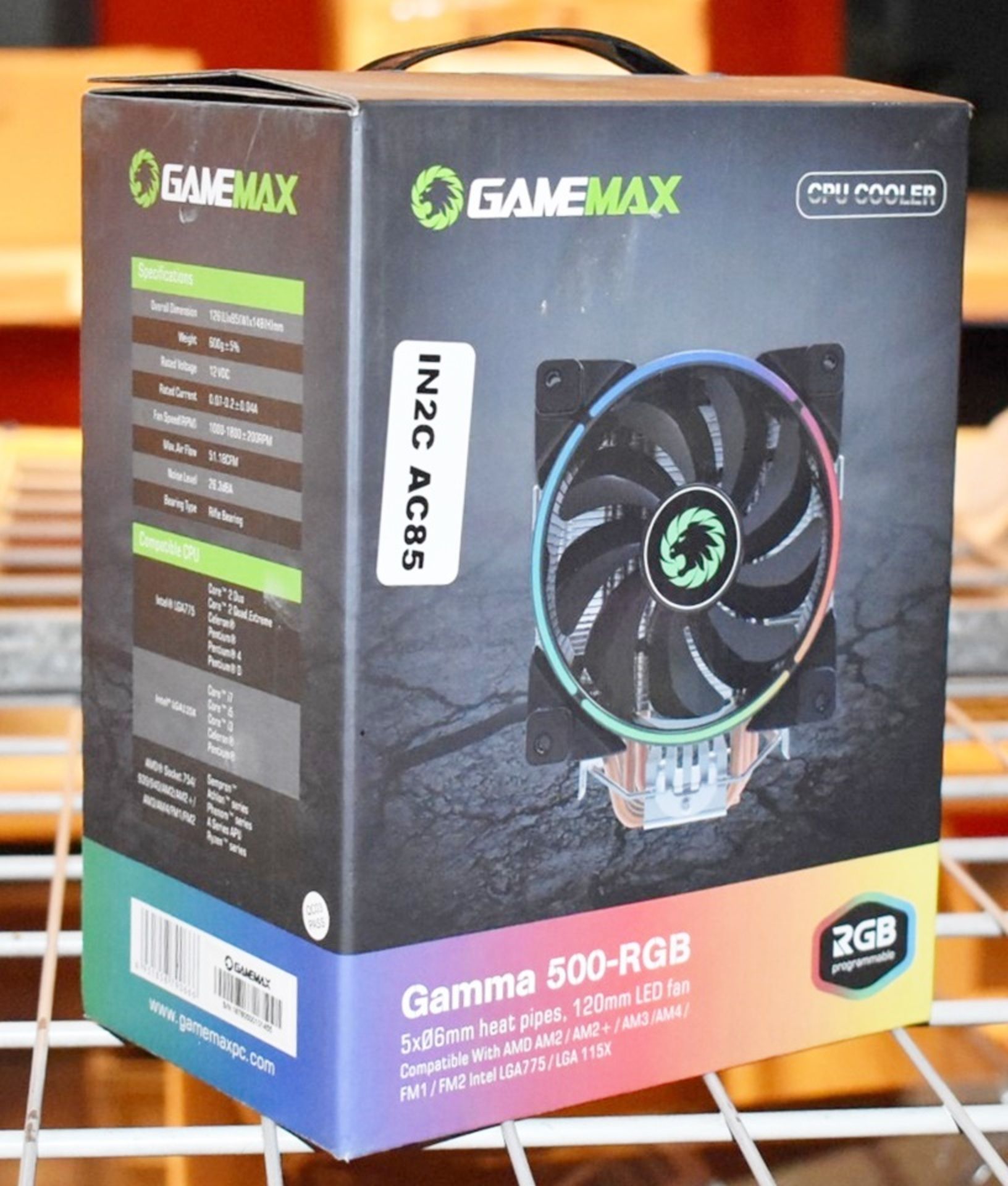 1 x GameMax Gamma 500-RGB CPU Cooler Tower With 120mm LED Fan - For AMD AM4 and Intel LGA115X