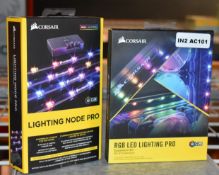 2 x Corsair LED Lighting Accessories For PC Cases - Includes Lighting Node Pro and RGB LED