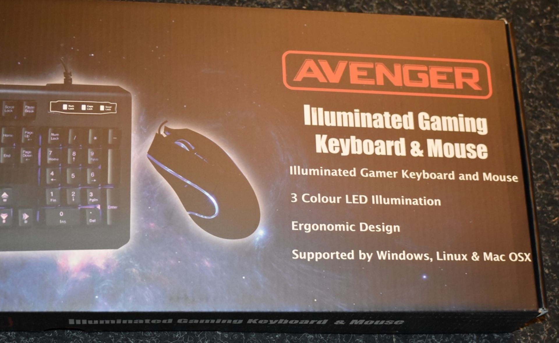 1 x CiT Avenger Gaming Keyboard and Mouse Set - Features 3 Colour Mode LED Backlight - Image 3 of 4