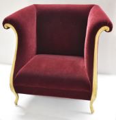 1 x CHRISTOPHER GUY Bespoke Opulent Velvet Upholstered Armchair - Taken From An Iconic Restaurant