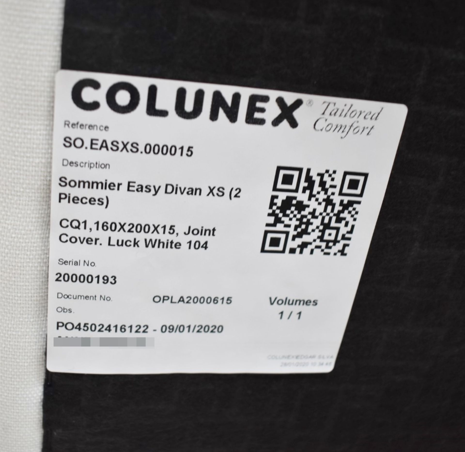 1 x COLUNEX 'Sommier Easy' European King Size Divan Bed Base In Luck White - Dimensions: 160x200cm - Bild 4 aus 5