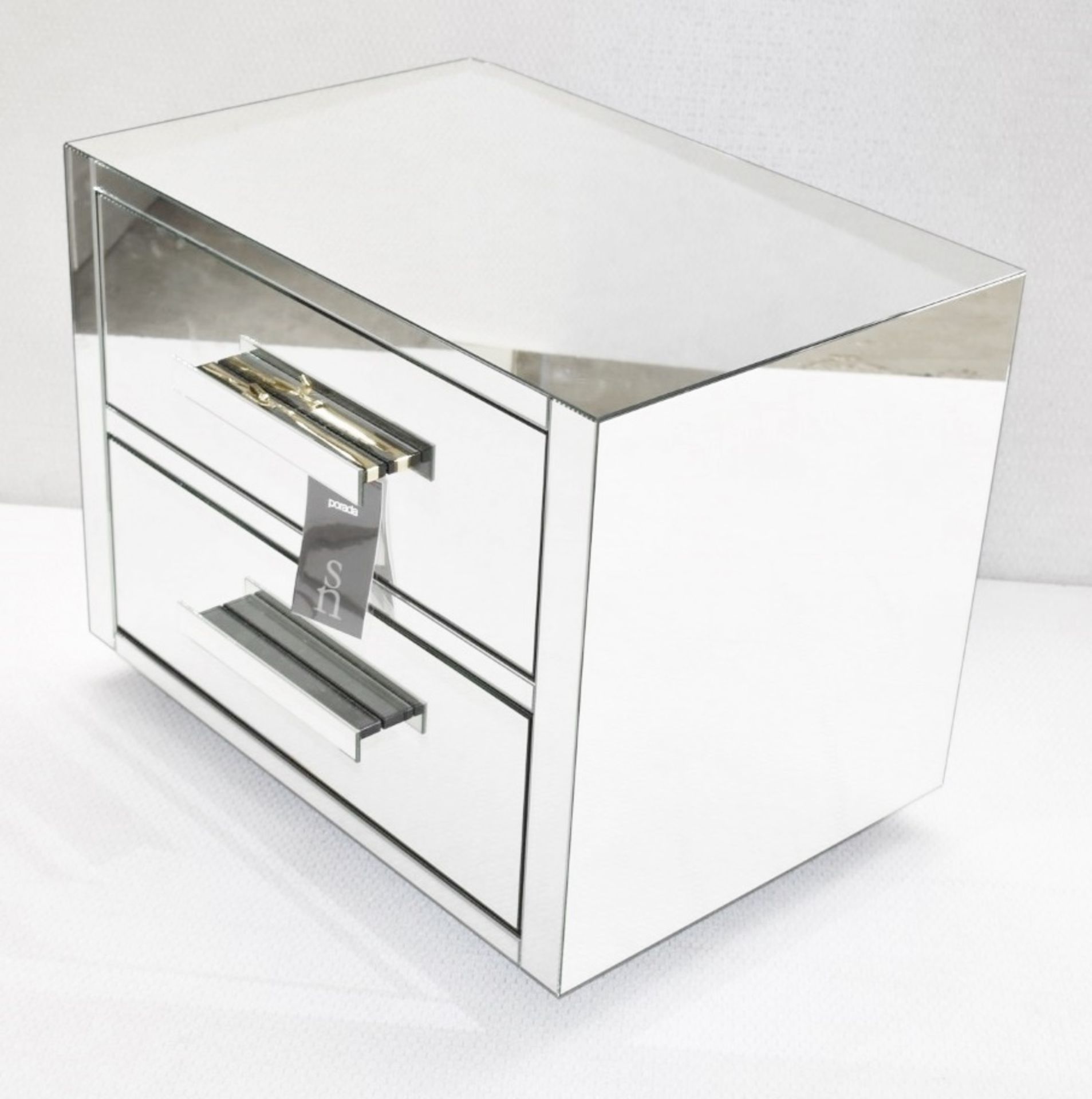 1 x PORADA 'Queen' Luxury 2-Drawer Mirrored Bedside Unit  - Original Price £2,033 - Image 3 of 5