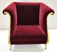 1 x CHRISTOPHER GUY Bespoke Opulent Velvet Upholstered Oversized Armchair - Recently Taken From An