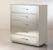 1 x PORADA 'Queen 1' Designer Chest of Drawers with Mirror-covered Structure - Original Price £4,314