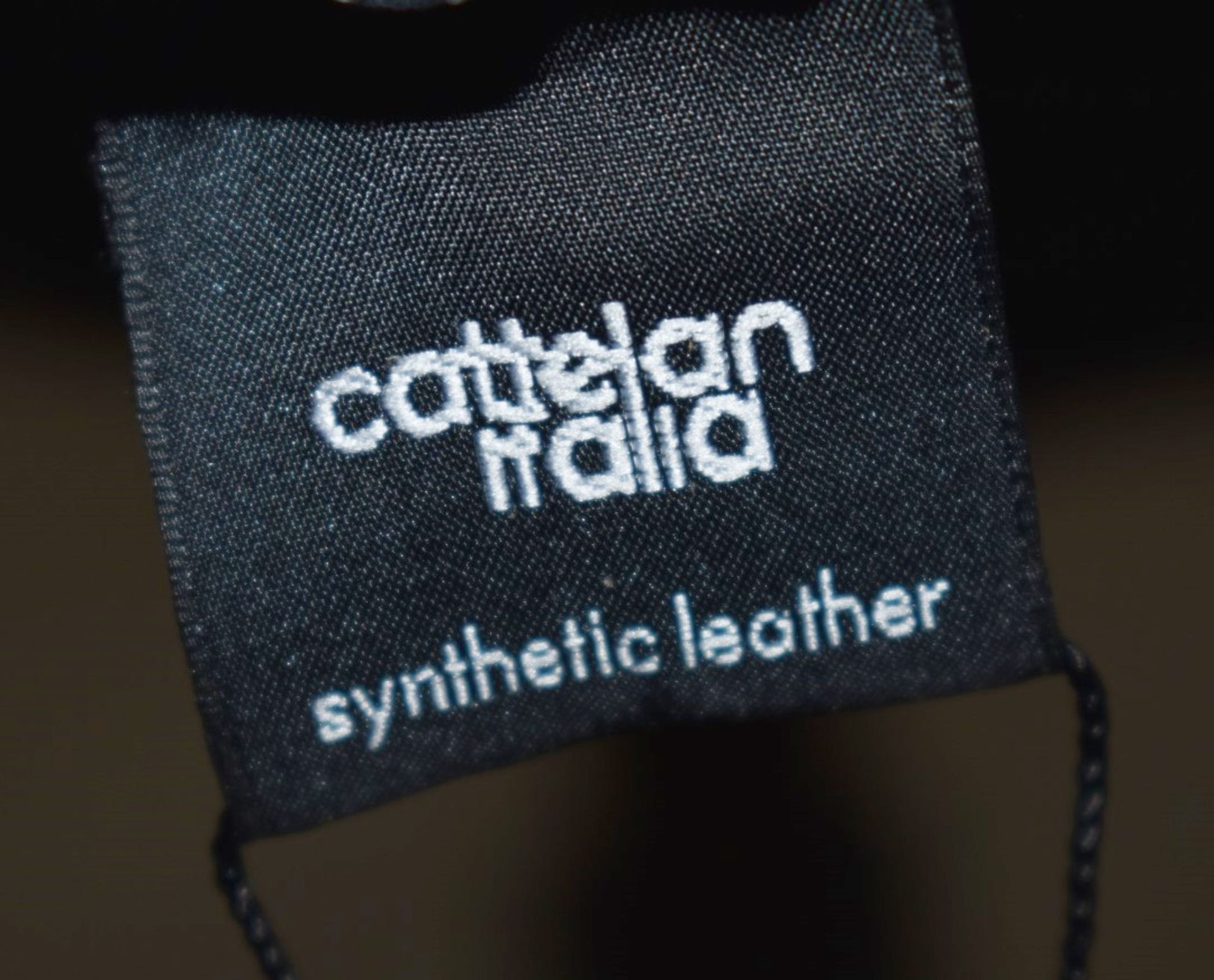 Pair Of CATTELAN ITALIA 'Arcadia' Faux Leather Upholstered Bar Stools, In Pale Cream - Original - Bild 8 aus 10