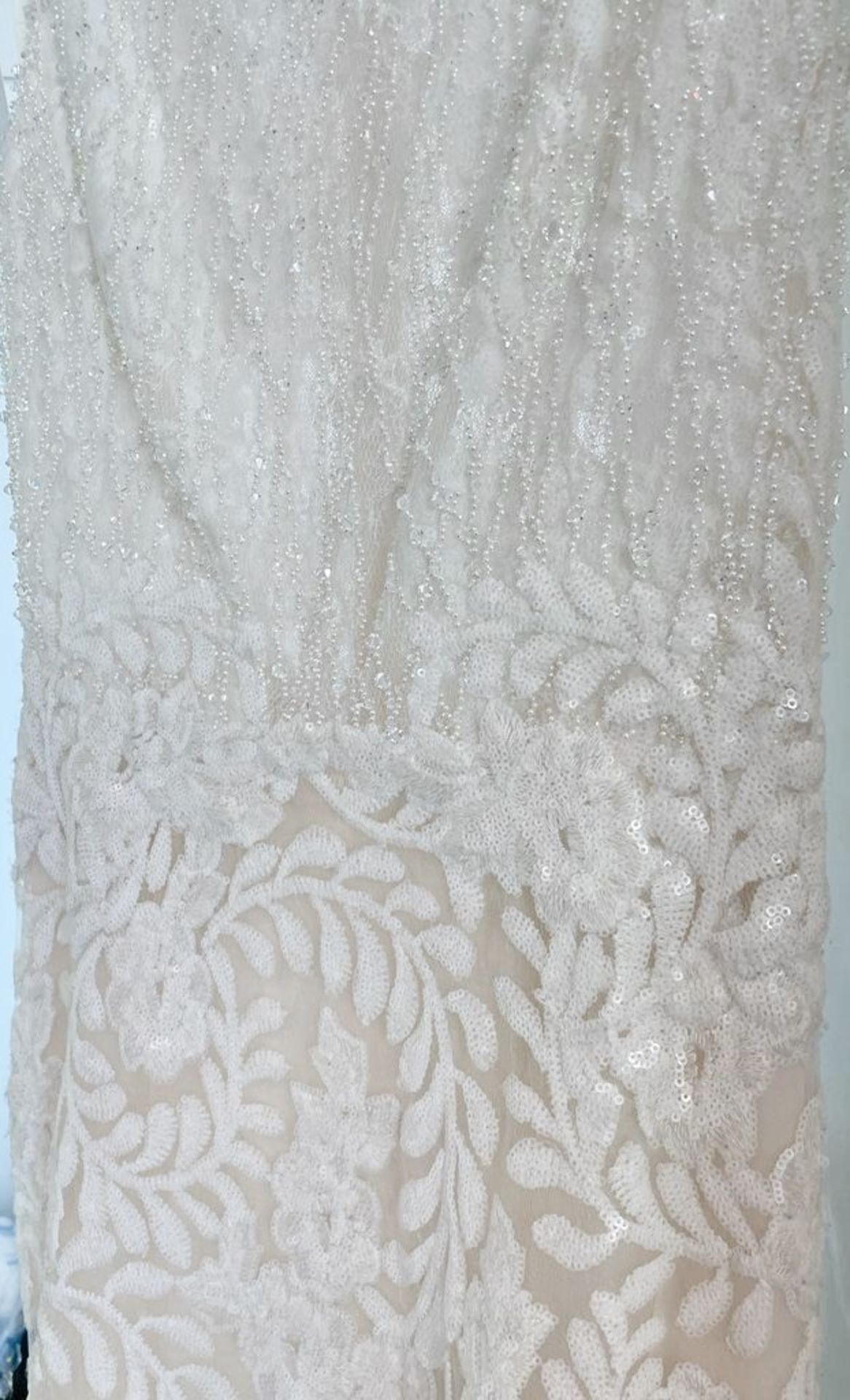 1 x ANNASUL Y 'Geneve' Designer V-neck Flared Wedding Dress Bridal Gown, Featuring A Long Chiffon - Image 19 of 19