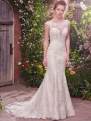 1 x REBECCA INGRAM 'Julie' Fit and Flare Designer Wedding Dress Bridal Gown - Colour: Ivory Size: UK