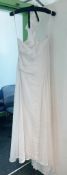 1 x DAVID FIELDEN Designer Silk Halter Neck Fit And Flare Wedding Dress Bridal Gown, With Handmade