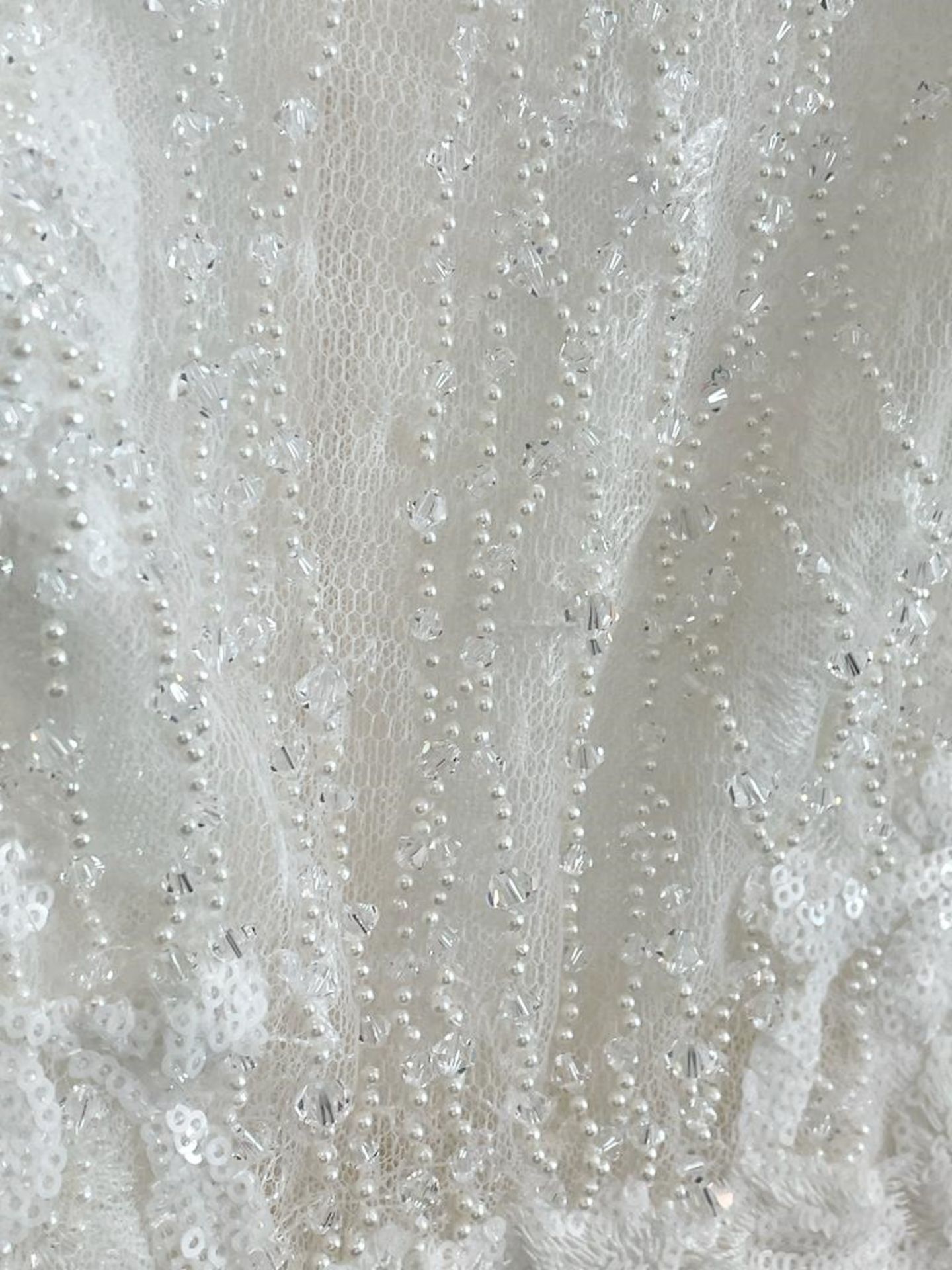 1 x ANNASUL Y 'Geneve' Designer V-neck Flared Wedding Dress Bridal Gown, Featuring A Long Chiffon - Image 7 of 19