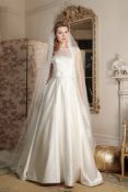 1 x MIA-MIA 'Tamara' Designer Wedding Dress Bridal Gown, With Illusion Neckline, Boned Corset And
