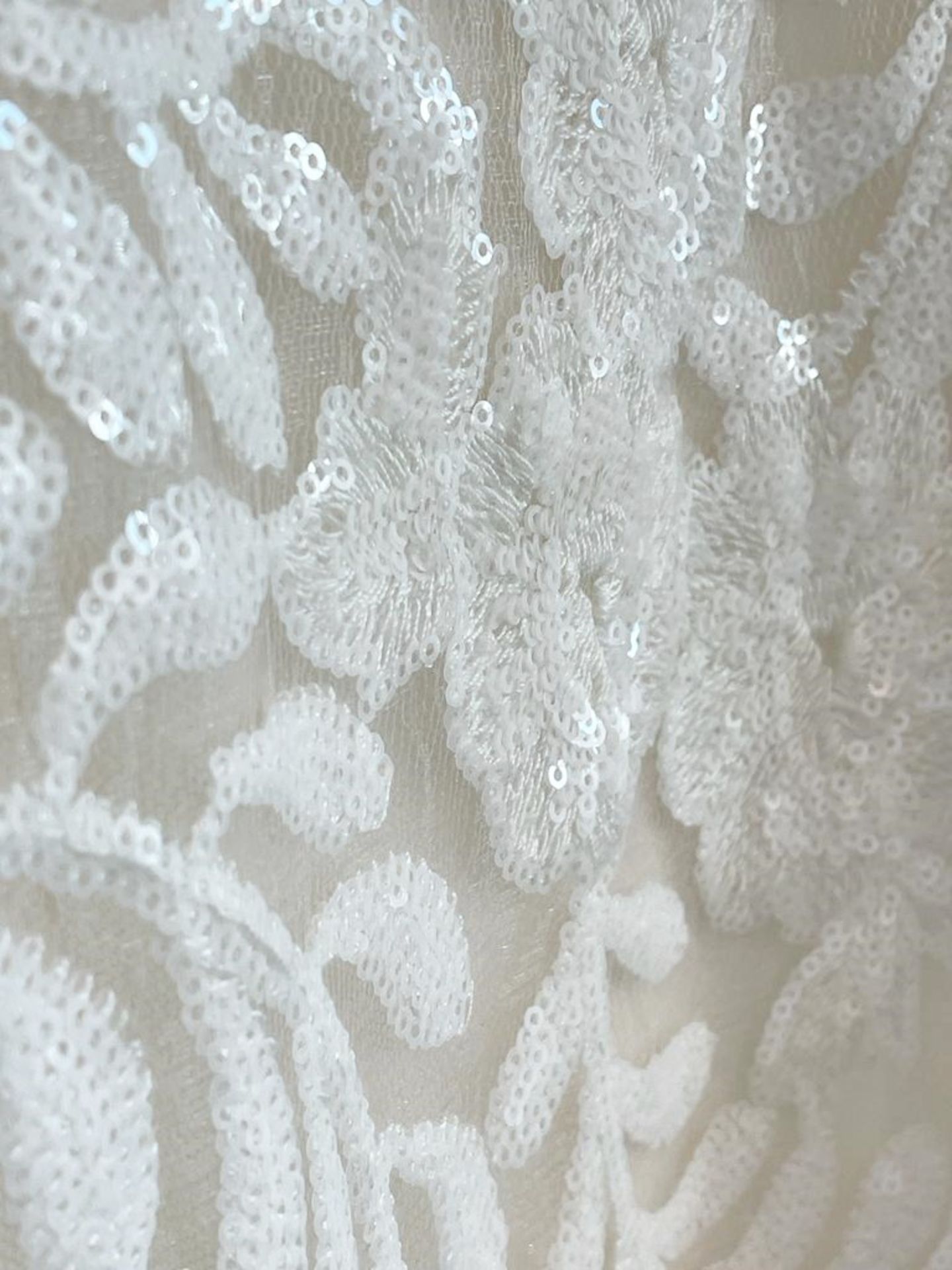 1 x ANNASUL Y 'Geneve' Designer V-neck Flared Wedding Dress Bridal Gown, Featuring A Long Chiffon - Image 10 of 19