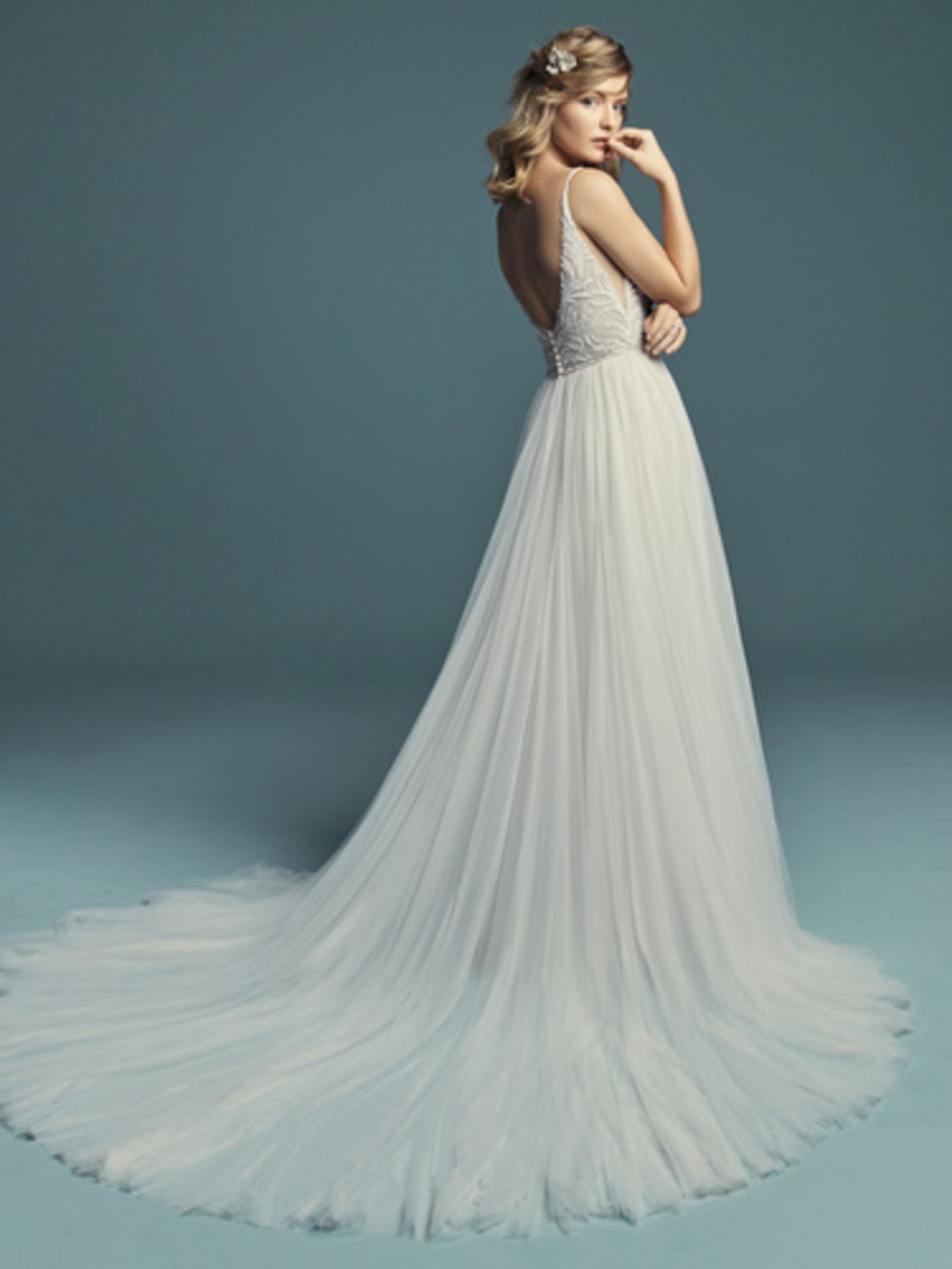 1 x MAGGIE SOTTERO 'Charlene' Boho-Style Aline Designer Wedding Dress Bridal Gown - RRP £1,900 - Image 5 of 15