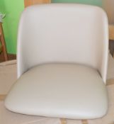 4 x FLANDERS Dining Chair Tops Upholstered In A Light Brown Faux Leather (no bases) - New / Boxed