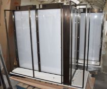 2 x Illuminated Display Units With Bronzed Frames From Recently Removed From A Prestigious