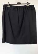 1 x Agnona Navy Skirt - Size: 24 - Material: 97% Cotton, 2% Nylon, 1% Elastane - From a High End