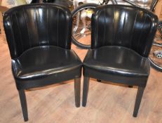 Pair Of Faux Leather Upholstered Commercial Chairs In Black - Ref: G043 G/IT - CL011 - Location:
