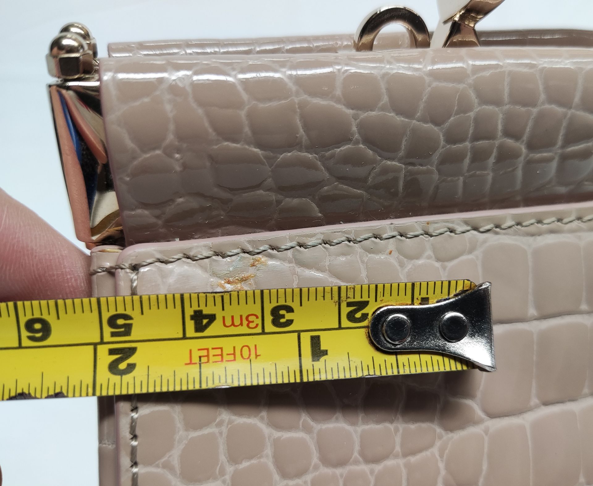 1 x ASPINAL OF LONDON Small Florence Frame Bag In Soft Taupe Patent Croc - Original RRP £995 - - Bild 7 aus 25
