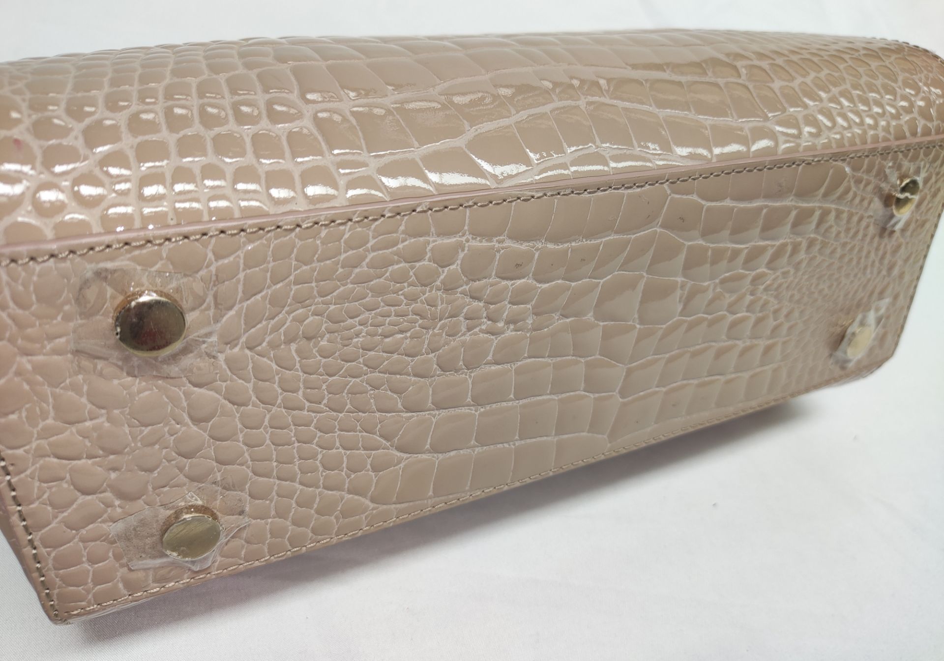 1 x ASPINAL OF LONDON Small Florence Frame Bag In Soft Taupe Patent Croc - Original RRP £995 - - Bild 16 aus 25
