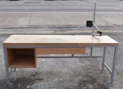 1 x Long 2-Metre Parcel Packing Sorting Desk With Monitor Arm Mount, And Pole - Ref: HAS2539 G/