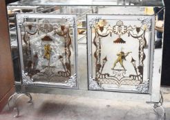 1 x Boutique Large Mirrored Sideboard With Steel Legs And Embellishments