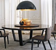 1 x Maxalto 'Xilos' Round 160cm Glossy Emperador Marble Dining Table Top In 4-Sections & Swivel Tray