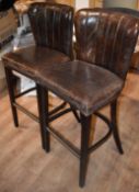 A Pair Of Vintage Distressed Bar Chairs - Recently Removed From An Theme Restaurant Environment -