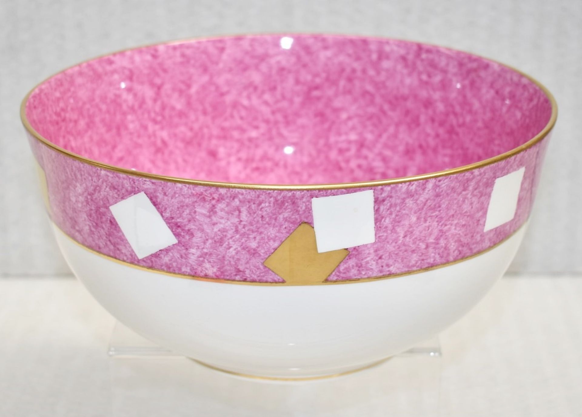 1 x TING WARE Bone China Bowl In Pink & Gold - Made In England - Ref: CNT755/WH2/C23 - CL011