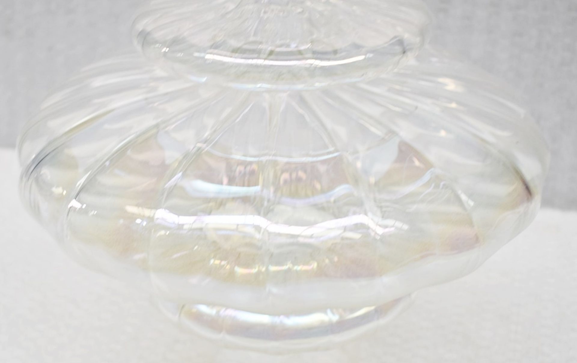1 x HEATHFIELD & CO Luxury 'Basilca' Triple Pendant Light In Polished Nickel, With Fluted Artisan - Image 16 of 17