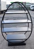 1 x Egg-Shapped Metal Display Shelving Unit In Black - Ref: HAS2526 G/IT - NO RESERVE