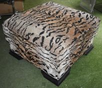 1 x Designer Tiger-Striped Pouffe - Ex-Display Showroom Piece - Ref: G019 G/IT - CL011 - Location: