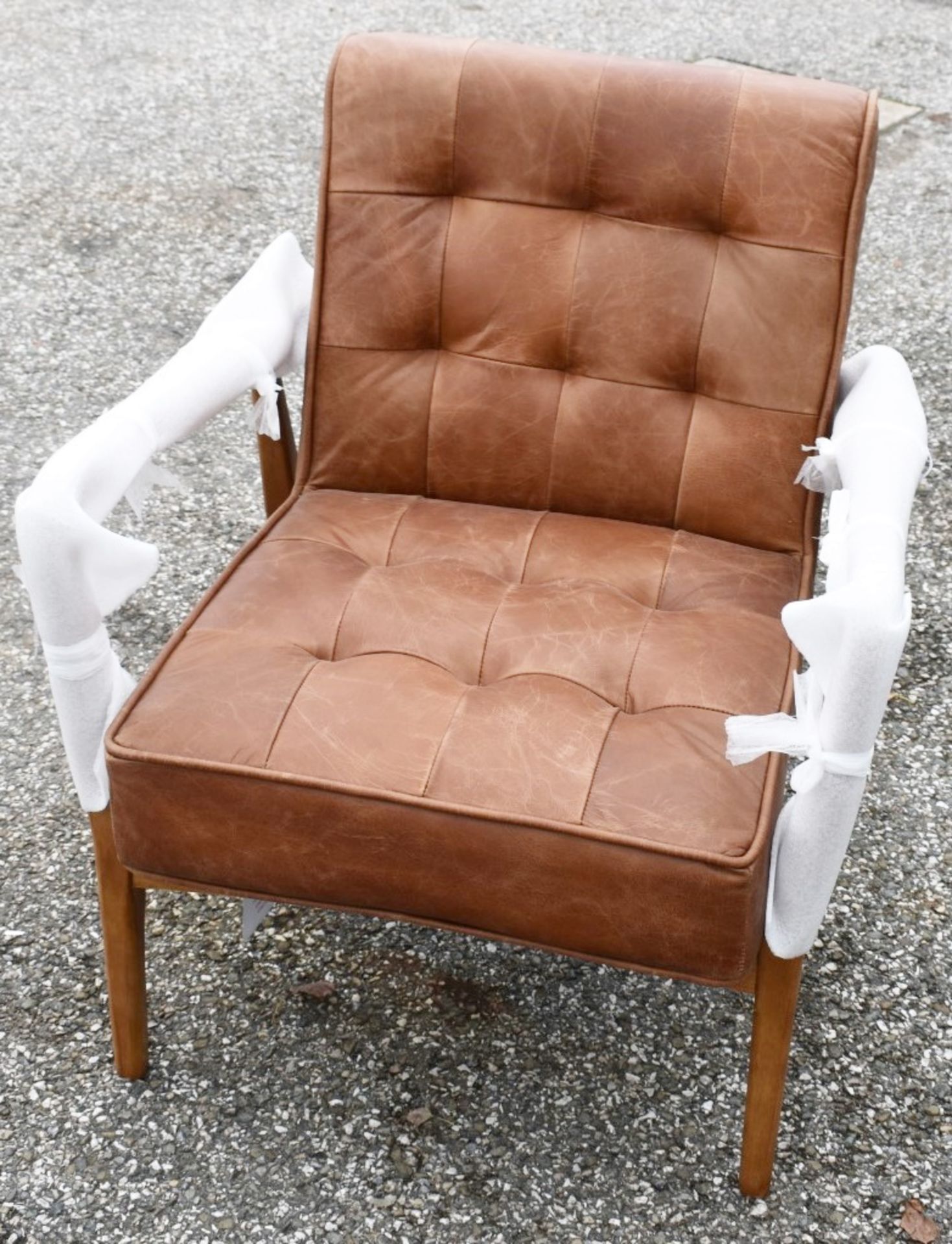 1 x 'Humber' Armchair Upholstered Vintage Brown Leather - New / Unused Stock - CL011 - Location: