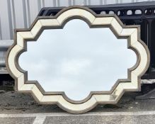 1 x Custom Star And Cloud Bevelled Mirror In Two Frames Of Gold Flaked Solid Wood 160x120cm