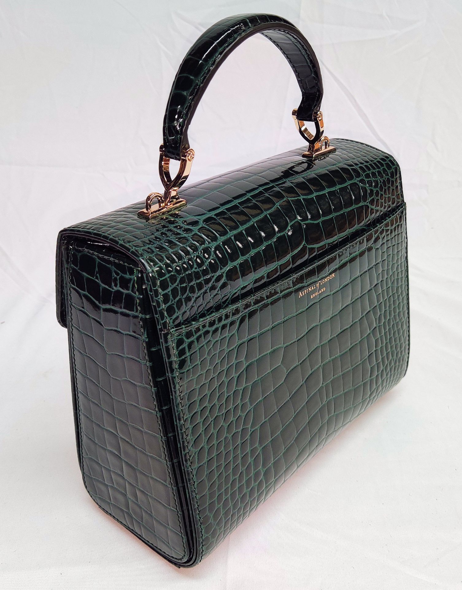 1 x ASPINAL OF LONDON Mayfair Bag - Evergreen Patent Croc - Original RRP £695.00 - Bild 2 aus 23