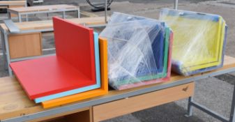 3 x Large Sorting Shelves In Bright Colours, 70cm - Ref: HAS2549+2550+2551 G/IT - CL987 - Location: