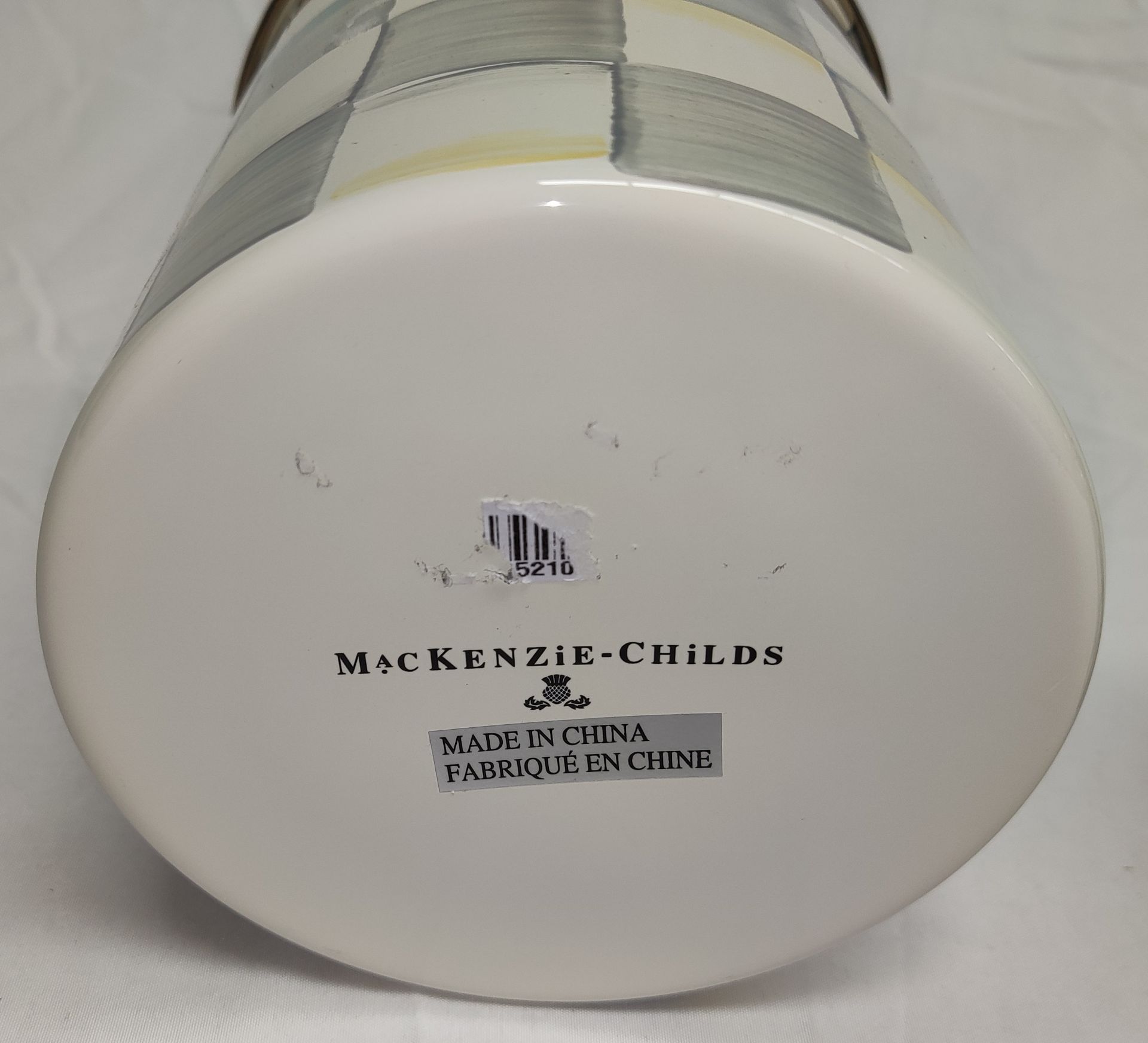 1 x MACKENZIE CHILDS Sterling Снеск Medium Canister (No Lid) And Small Royal Check Canister With Lid - Bild 6 aus 11