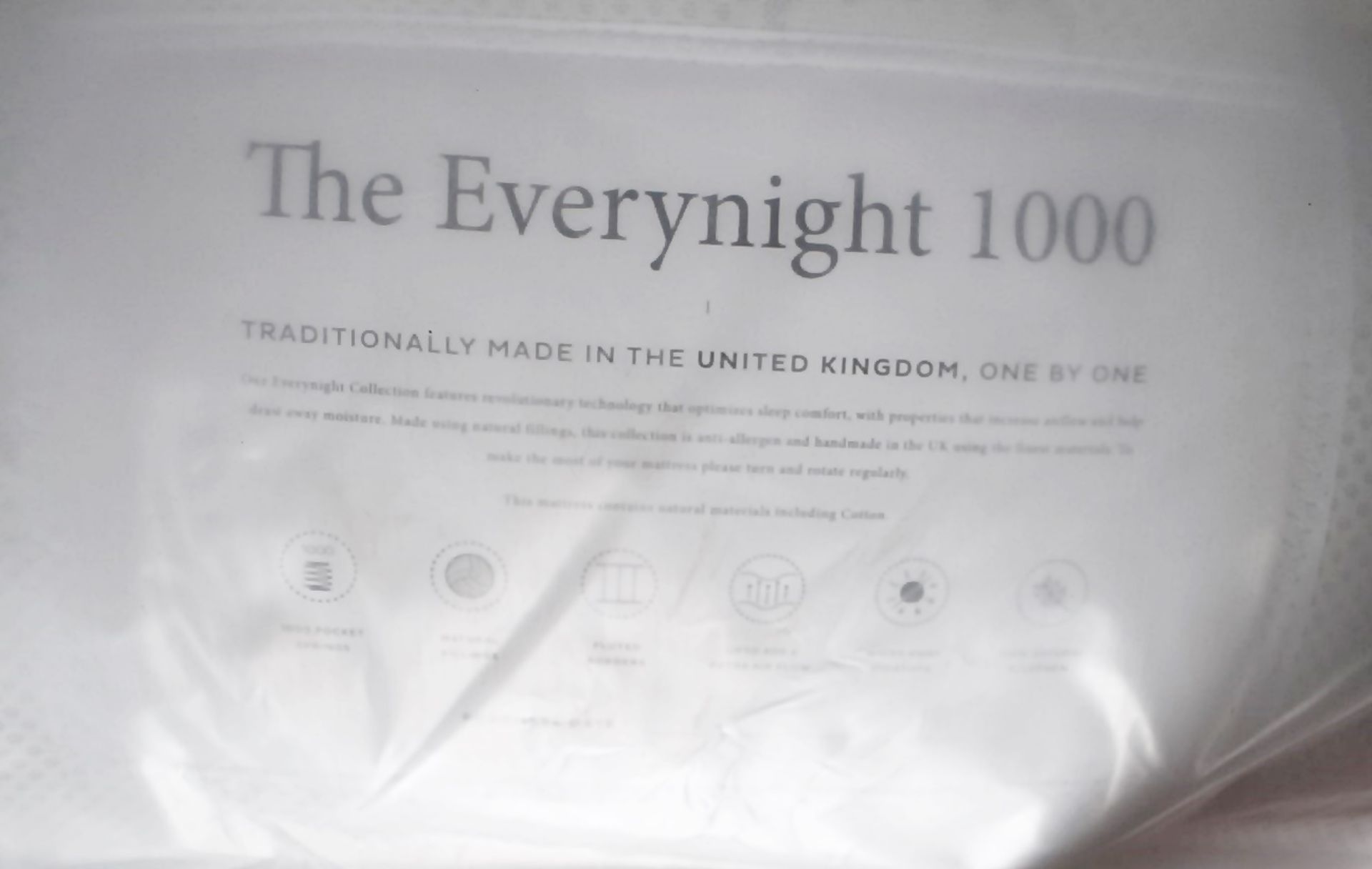 1 x GALLERY HOME 'The Everynight 1000' Small Double Handmade Mattress *Sealed* Original RRP £485.00 - Bild 6 aus 6