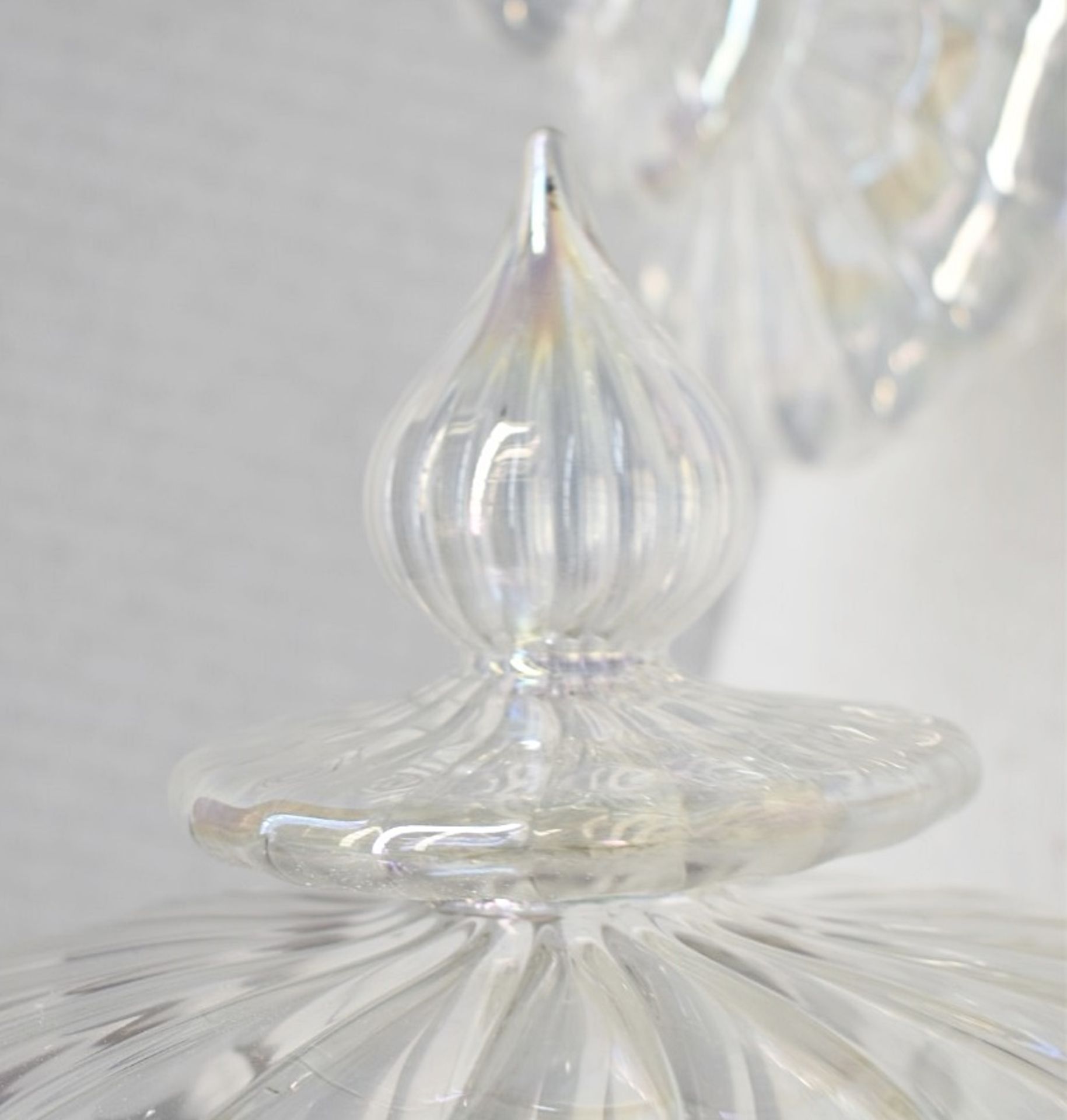 1 x HEATHFIELD & CO Luxury 'Basilca' Triple Pendant Light In Polished Nickel, With Fluted Artisan - Image 12 of 17