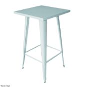 1 x Tolix Industrial Bar Table White - Dimensions: 106(h) x 65(d) x 65(w) cm - Brand New Boxed Stock