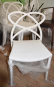 4 x CARRICK Contemporary Indoor/Outdoor Chairs With Scandinavian Flair In White - New / Unboxed