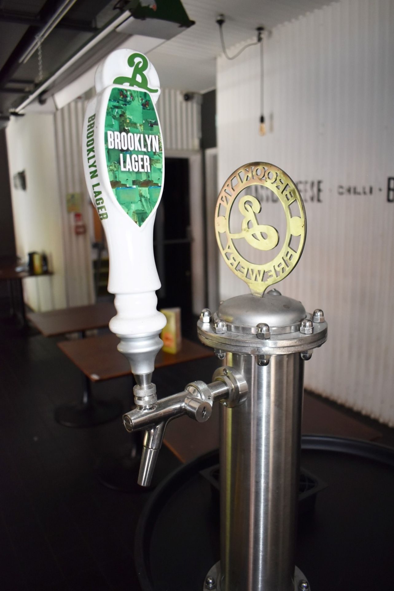 1 x Brooklyn Brewery Mobile Lager Beer Dispenser With Stainless Steel Pump, Barrel on Castors, Gas - Image 11 of 16