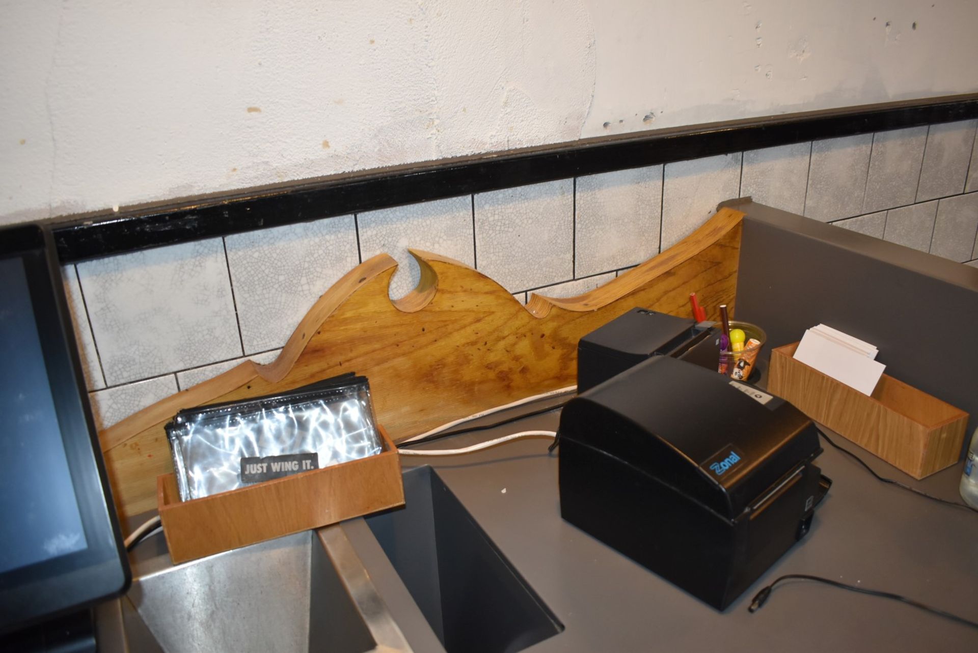 1 x Dumbwaiter Service Station With Pine Doors and Solid Worktop With Bin Chute and Storage - Image 7 of 7