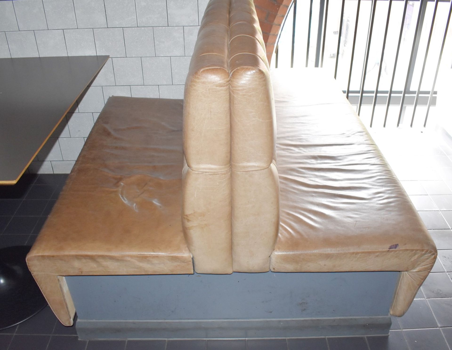1 x Collection of Restaurant Seating Benches With Brown Leather Upholstery and Studded Backs - Image 24 of 26