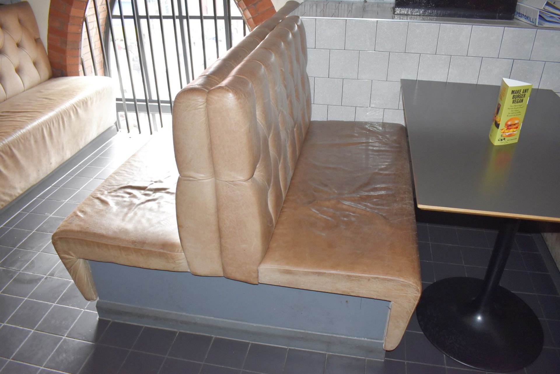 1 x Collection of Restaurant Seating Benches With Brown Leather Upholstery and Studded Backs - Image 12 of 26