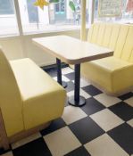 1 x Collection of Restaurant Seating Benches and Tables - Features a Light Wood and Faux Leather